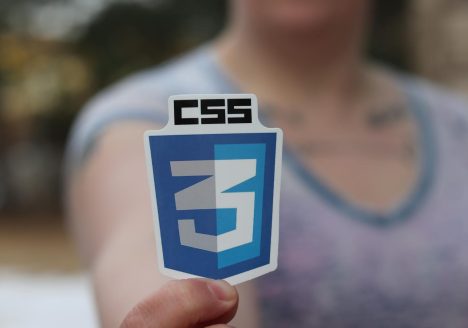 Woman Holding Up a CSS3 Sticker